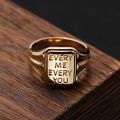 Killing Eve Little Pervert Same Ring 10K Gold Rose Retro English Alphabet Figure Seal For Men And Women