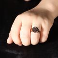 Killing Eve Little Pervert Same Ring 10K Gold Rose Retro English Alphabet Figure Seal For Men And Women