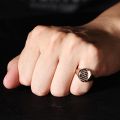 Killing Eve Little Pervert Same Ring 10K Gold Rose Retro English Alphabet Figure Seal For Men And Women