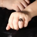 Killing Eve Little Pervert Same Ring 10K Gold Rose Retro English Alphabet Figure Seal For Men And Women