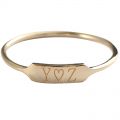 Love Billboard Women Ring 10K Yellow White Rose Gold Platinum Girly Heart Trendy Simple Personality Extremely Small