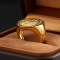 Majestic Tiger King - TIGERS HAVE NO FEAR TO WALK ALONE 10K Yellow Gold Tiger Ring