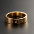 Om Mani Padme Hum Ring 10K White Yellow Rose Gold Platinum Sanskrit Mantra Men And Women Creative Personality