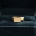 Plain Face Square Signet Ring 10K Gold Platinum Cold Wind Ins Senior Sense Personality Platinum Men Ring