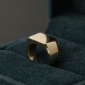 Plain Face Square Signet Ring 10K Gold Platinum Cold Wind Ins Senior Sense Personality Platinum Men Ring