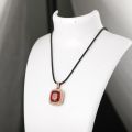 Rose Gold Cube Synthetic Ruby Pendant 10K Gold 11.510 Ct + 1.470 Ct Zircon Original Customized