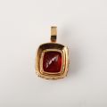 Rose Gold Cube Synthetic Ruby Pendant 10K Gold 11.510 Ct + 1.470 Ct Zircon Original Customized