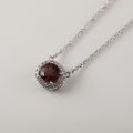 Round Ruby Pendant 10K Gold + 1.110ct/1 0.120ct/20 Noble Love Personality Fashionable