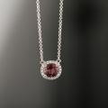 Round Ruby Pendant 10K Gold + 1.110ct/1 0.120ct/20 Noble Love Personality Fashionable