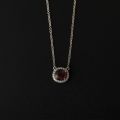 Round Ruby Pendant 10K Gold + 1.110ct/1 0.120ct/20 Noble Love Personality Fashionable