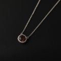 Round Ruby Pendant 10K Gold + 1.110ct/1 0.120ct/20 Noble Love Personality Fashionable