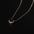 Round Ruby Pendant 10K Gold + 1.110ct/1 0.120ct/20 Noble Love Personality Fashionable