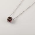 Round Ruby Pendant 10K Gold + 1.110ct/1 0.120ct/20 Noble Love Personality Fashionable