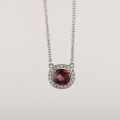 Round Ruby Pendant 10K Gold + 1.110ct/1 0.120ct/20 Noble Love Personality Fashionable