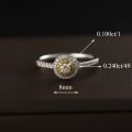 Round Yellow Diamond Love Ring 10K Gold + Diamonds 0.100ct/1 0.240ct/49 Pure Eternal Fidelity Tailored