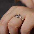 Snake Ring 10K White Yellow Rose Gold Platinum Natural Sapphire Diamonds Cute Female Tail Ring