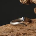 Snake Ring 10K White Yellow Rose Gold Platinum Natural Sapphire Diamonds Cute Female Tail Ring