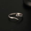 Snake Ring 10K White Yellow Rose Gold Platinum Natural Sapphire Diamonds Cute Female Tail Ring