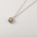 Square Yellow Diamond Pendant 10K Gold Successfully Matured And Generously Customized