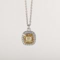 Square Yellow Diamond Pendant 10K Gold Successfully Matured And Generously Customized