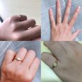 Star Natural Small Diamond Ring 10K Yellow Rose White Gold Platinum Women Tail Ring Creative Design