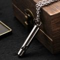 The Whistle Necklace Blows Platinum Whistle 10K Gold Pendant Male Female Couple Personality Lettering