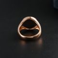 White Friary Seal Ring 10K Gold Rose Color Gold White Natural Mother Of Pearl Shell Light Luxury Personality Ring For Men And Women