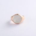 White Friary Seal Ring 10K Gold Rose Color Gold White Natural Mother Of Pearl Shell Light Luxury Personality Ring For Men And Women