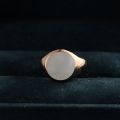 White Friary Seal Ring 10K Gold Rose Color Gold White Natural Mother Of Pearl Shell Light Luxury Personality Ring For Men And Women