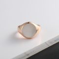 White Friary Seal Ring 10K Gold Rose Color Gold White Natural Mother Of Pearl Shell Light Luxury Personality Ring For Men And Women