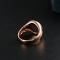 White Friary Seal Ring 10K Gold Rose Color Gold White Natural Mother Of Pearl Shell Light Luxury Personality Ring For Men And Women