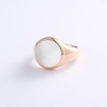 White Friary Seal Ring 10K Gold Rose Color Gold White Natural Mother Of Pearl Shell Light Luxury Personality Ring For Men And Women