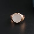 White Friary Seal Ring 10K Gold Rose Color Gold White Natural Mother Of Pearl Shell Light Luxury Personality Ring For Men And Women