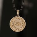 Yoga OM Sanskrit Symbol Pendant 10K Gold Platinum Female Necklace Creative Pendant Customized