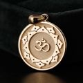 Yoga OM Sanskrit Symbol Pendant 10K Gold Platinum Female Necklace Creative Pendant Customized