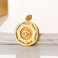 Yoga OM Sanskrit Symbol Pendant 10K Gold Platinum Female Necklace Creative Pendant Customized