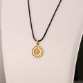 Yoga OM Sanskrit Symbol Pendant 10K Gold Platinum Female Necklace Creative Pendant Customized