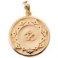 Yoga OM Sanskrit Symbol Pendant 10K Gold Platinum Female Necklace Creative Pendant Customized