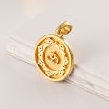 Yoga OM Sanskrit Symbol Pendant 10K Gold Platinum Female Necklace Creative Pendant Customized