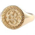 Dragon Phoenix Signet Ring Chinese Ancient Style 14K Gold White Rose Male And Female Couples Wedding Commemorative Ring