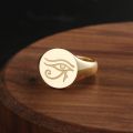 Eye Of Ra Ancient Egyptian Sun God Ring 14K Yellow Gold White Rose Platinum Independent Goddess