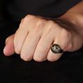 Eye Of Ra Ancient Egyptian Sun God Ring 14K Yellow Gold White Rose Platinum Independent Goddess