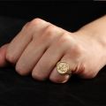 Four Great God Beast Ancient Style Ring 14K Gold Green Dragon White Tiger Zhuque Xuanwu Spirit Beast Personality Customization