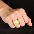 Majestic Tiger King - TIGERS HAVE NO FEAR TO WALK ALONE 14K Yellow Gold Tiger Ring