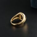 Malachite Seal Ring 14K Gold Rose Color Gold Platinum Natural Color Gems Light Luxury Personality Ring For Men And Women