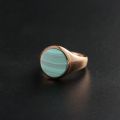 Malachite Seal Ring 14K Gold Rose Color Gold Platinum Natural Color Gems Light Luxury Personality Ring For Men And Women