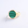 Malachite Seal Ring 14K Gold Rose Color Gold Platinum Natural Color Gems Light Luxury Personality Ring For Men And Women