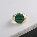 Malachite Seal Ring 14K Gold Rose Color Gold Platinum Natural Color Gems Light Luxury Personality Ring For Men And Women