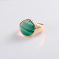 Malachite Seal Ring 14K Gold Rose Color Gold Platinum Natural Color Gems Light Luxury Personality Ring For Men And Women