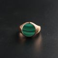 Malachite Seal Ring 14K Gold Rose Color Gold Platinum Natural Color Gems Light Luxury Personality Ring For Men And Women